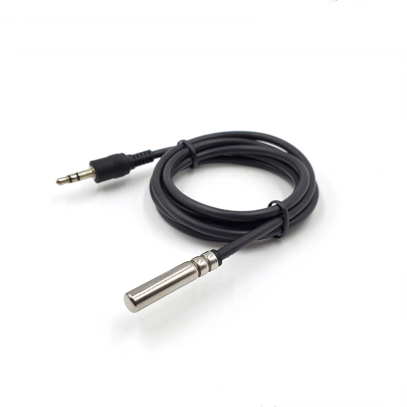 DS18B20 デジタル温度プローブ OD6×30mm、3.5mmジャック付き