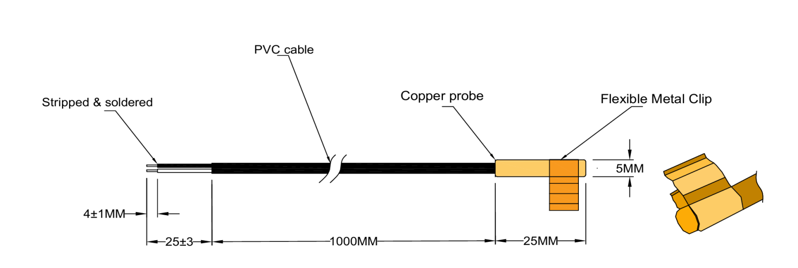 NTCサーミスタ温度センサー 5kΩ — HVACシステム用, 銅製プローブ